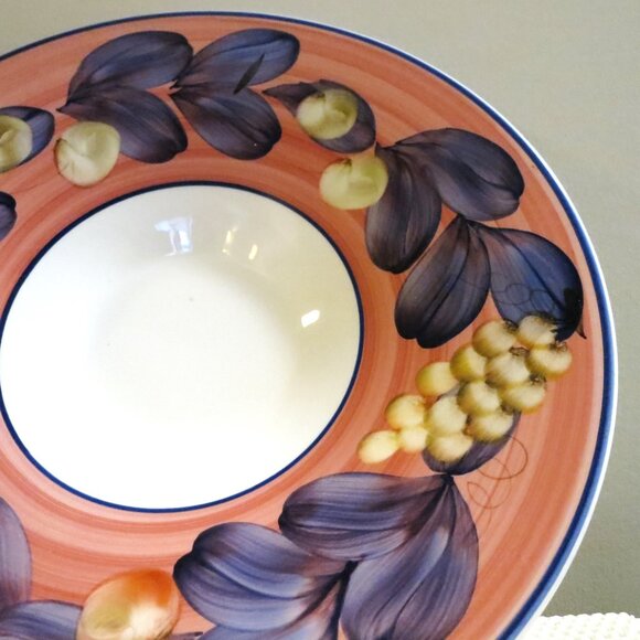 Large Pasta Serving Bowl Aurora 15.25" Fruit Decor Made in Italy - Picture 2 of 11
